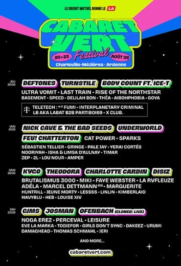 Affiche Cabaret Vert 2026