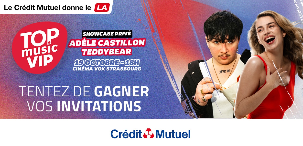 A gagner : Vos invitations pour le TOP MUSIC VIP avec Adèle Castillon et TeddyBear !